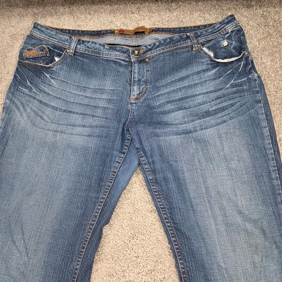 Vintage Apple Bottoms Jeans Womens 21 22 Embroidered Back Pocket Y2K Bootcut - Picture 3 of 16